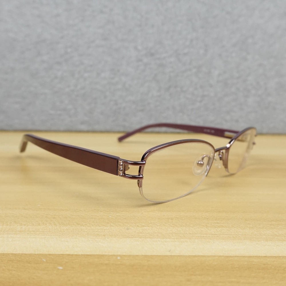Carolee Eyeglass Frames CL 728 PLUM 48-17-135 Purple Metal Half Rim Good